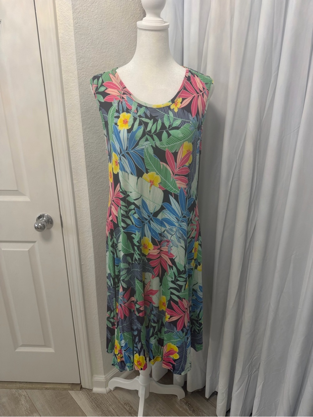 Style & Co. Tropical Floral Knit Tank Flop Dress XL